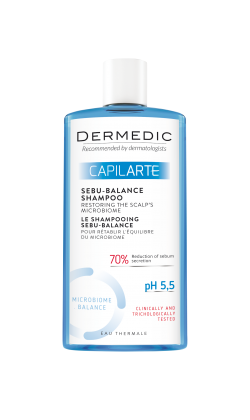 BIOGENED S.A. Dermedic Capilarte Sebu-Balance,szampon na równowagę mikrobiomu skóry,300ml — Składniki i ocena